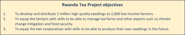 Rwanda Tea Seedlings project objectvies