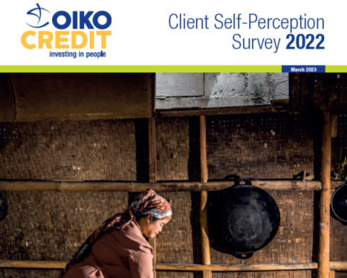 Crop of cover of Oikocredit's Client Self-Perception Survey 2022 report