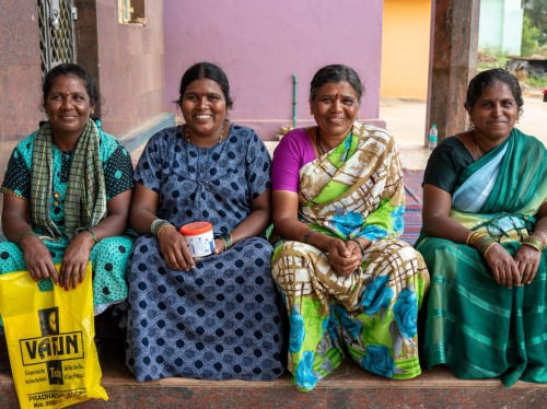 Women in India who are microfinance clients of an Oikocredit partner